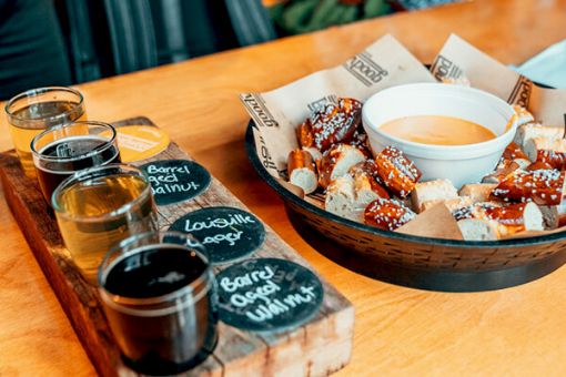 Louisville Kentucky food tour of NuLu Butchertown, pretzels