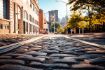 Brooklyn cobblestone street on New York City Food Tour